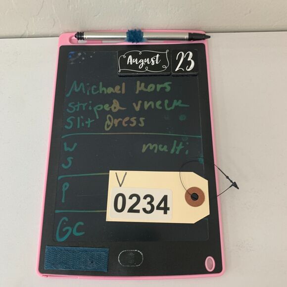 Michael Kors Striped Maci Maxi Dress Womens S Small Front Slit Waist Tie V Neck - Picture 11 of 14